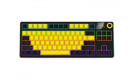 Lorgar KBP70TKLW vezeték nélküli gaming billentyűzet TKL mech RGB, sárga (LRG-KBP70TKLW-YL)